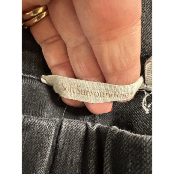 Soft Surroundings Women's XL Pull On Jeans Black Straight Denim Classic Elastic - Picture 4 of 8